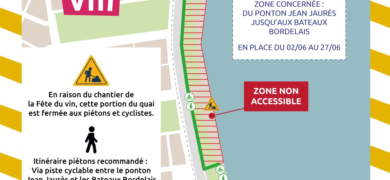 Plan de circulation des piétons et vélos pendant la Fête du Vin