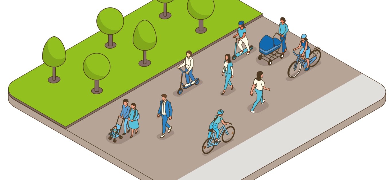 Illustration d'une vélo rue