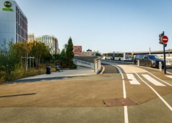 Vue du pont du Guit depuis la piste cyclable 