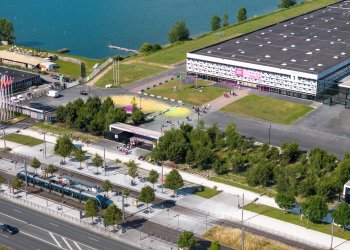 Vue de drone du Parc des Expositions de Bordeaux Lac durant la Foire Internationale de Bordeaux 2025