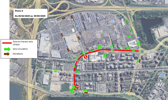 Plan de circulation de la Phase 4 des travaux de l'Avenue des 40 Journaux