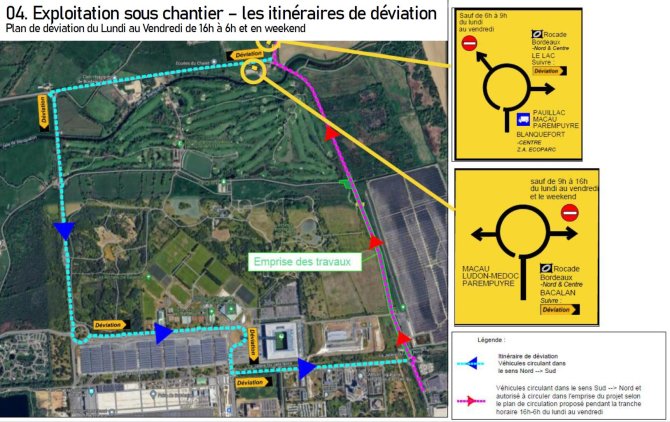 Plan de circulation du lundi au vendredi de 16h à 6h et week-ends