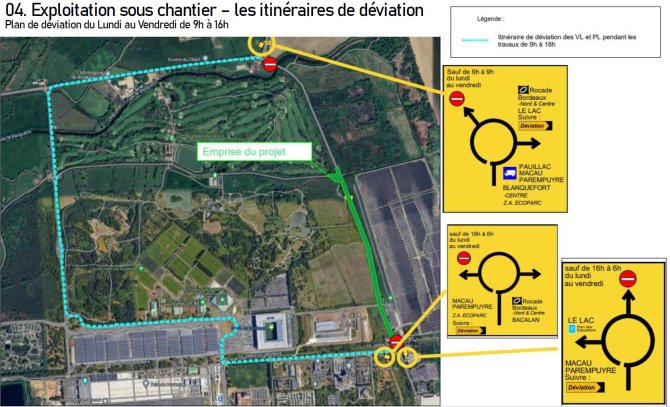 Plan de circulation du lundi au vendredi de 9h à 16h