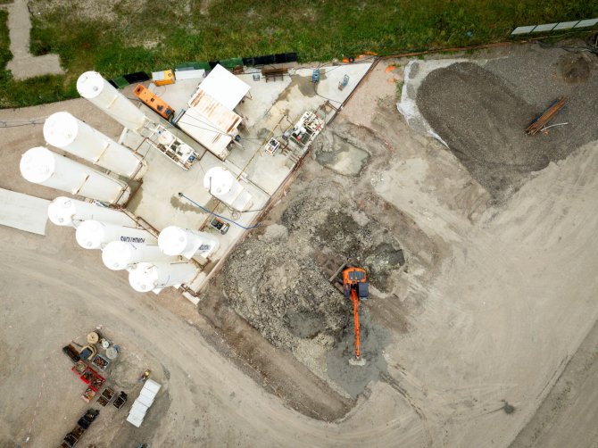 vue du ciel du chantier trémie benauge