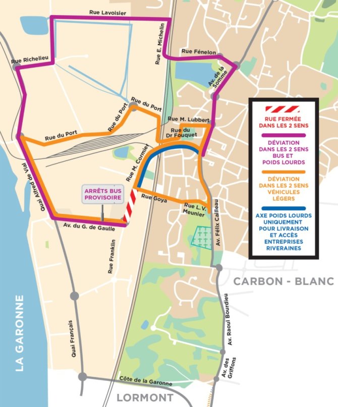 plan de circulation de l'avenue Manon Cormier à Bassens
