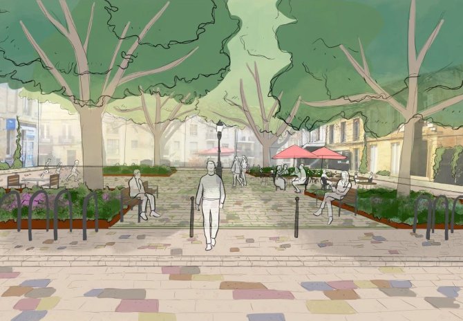 illustration non contractuelle de la future place Meunier à Bordeaux quartier St Seurin