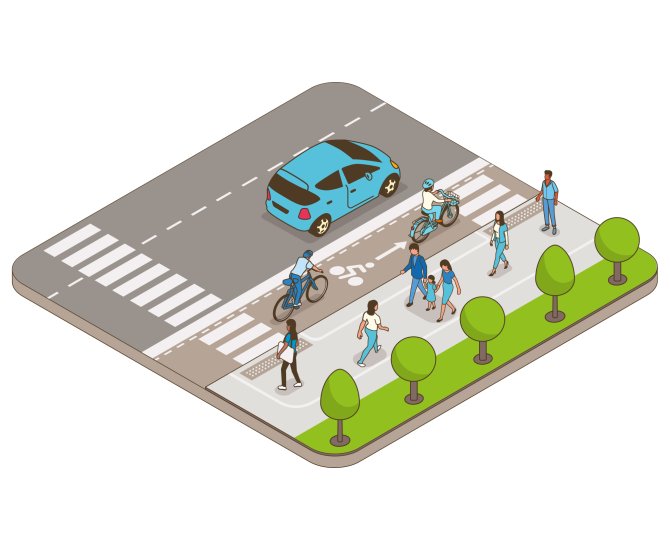 illustration piste cyclable unidirectionnelle