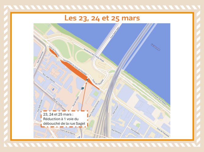 plan de circulation quai de paludate du 23 au 25 mars