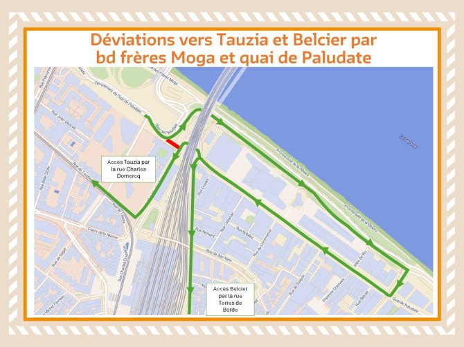 Plan de déviation du quai de Paludate secteur Belcier
