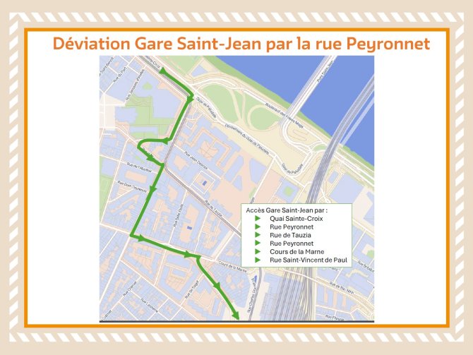 plan de déviation du quai de paludate par Peyronnet