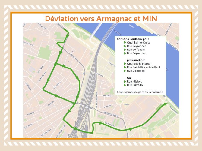 plan de déviation du quai de paludate vers la rue d'Armagnac et le MIN