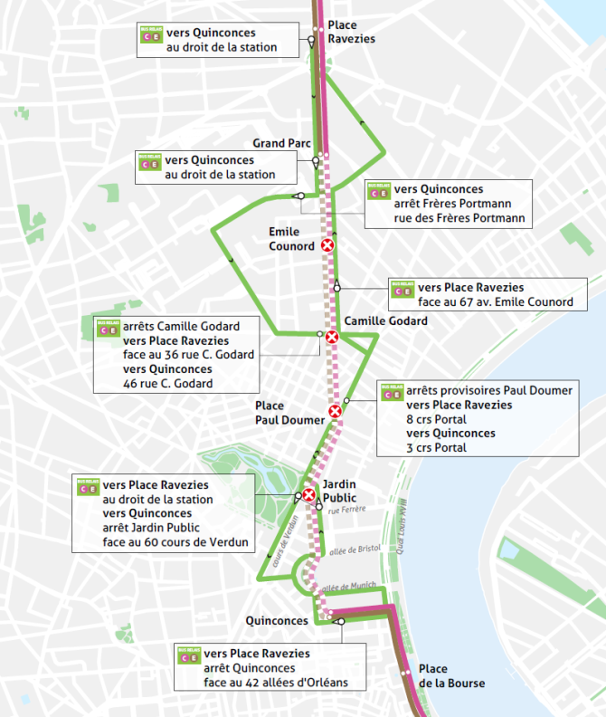 Plan des interruptions des Trams C et E durant les vacances de Pâques 