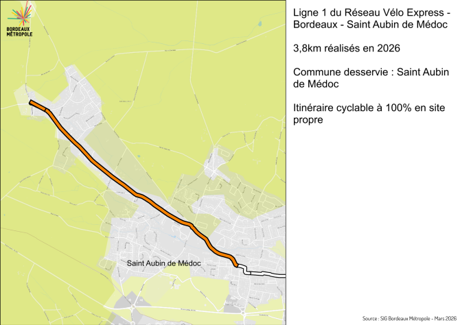 Plan du ReVE 1 sur Saint Aubin de Médoc