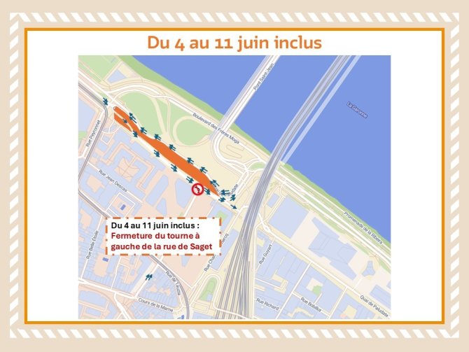 Plan de circulation du 4 au 11 juin - secteur Saget Descas