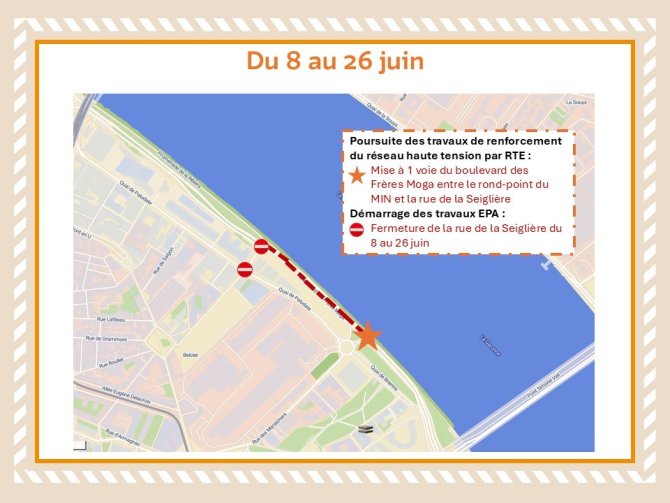 Plan de circulation du 8 au 26 juin - secteur Moga Seiglière 