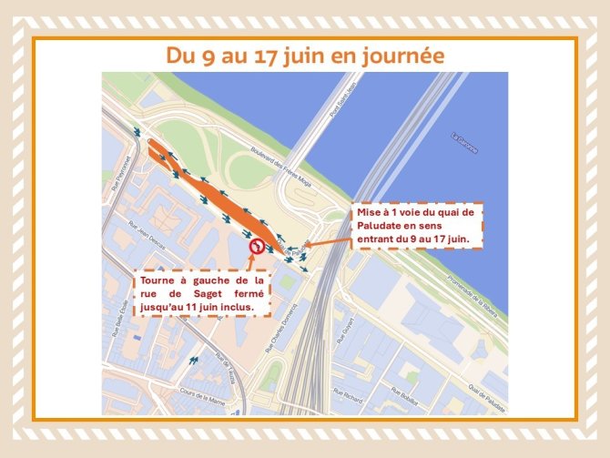 Plan de circulation du 9 au 17 juin en journée