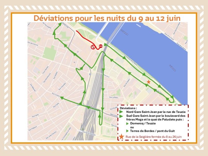 Plan de circulation des nuits du 9 au 12 juin