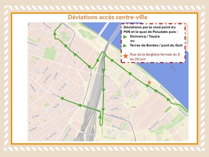 Plan de déviation du chantier du 8 au 26 juin