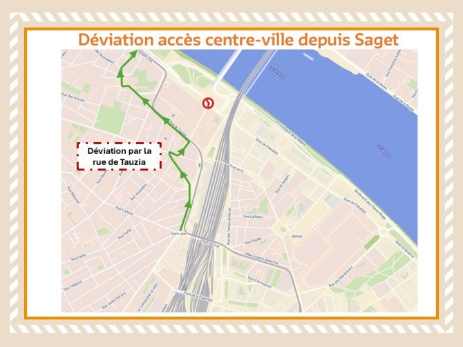 Plan de déviations depuis Saget