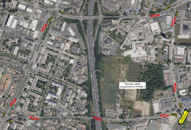 Plan de déviation - Travaux Avenue de Virecourt à Artigues
