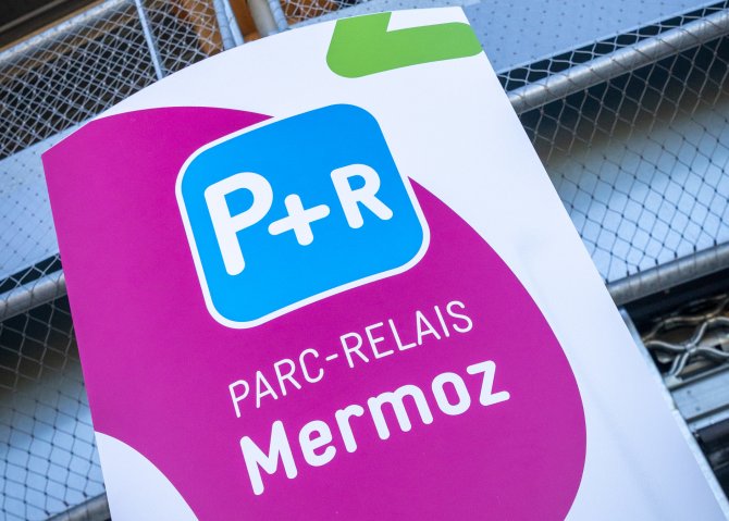 panneau du parc relais Mermoz