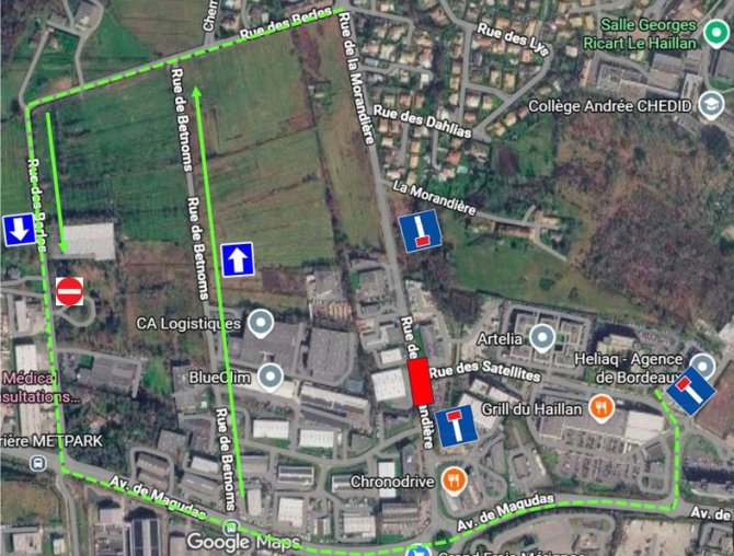 plan de circulation - chantier été 26 Le Haillan