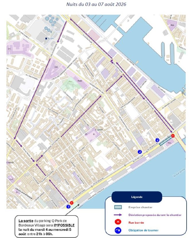 Plan de circulation quai des Chartrons et Bacalan 