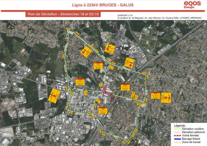 Plan de déviation du carrefour Magudas-Mermoz-Eiffel