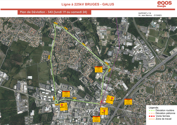 Plan de déviation du carrefour Magudas